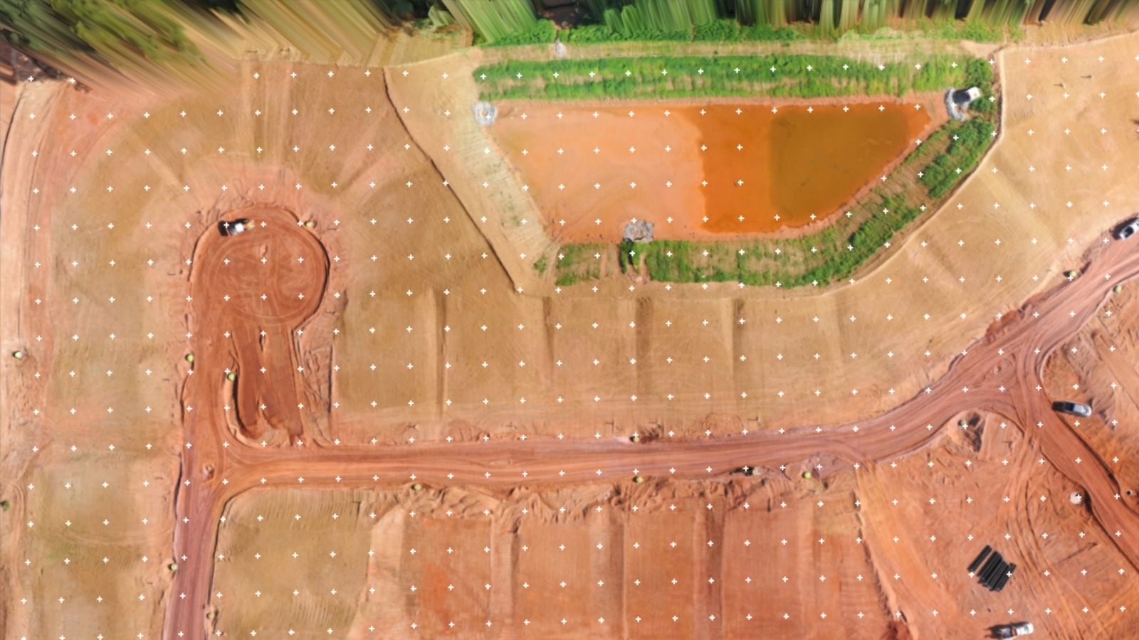 Rectangular point grid at 10 m interval