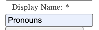 display name