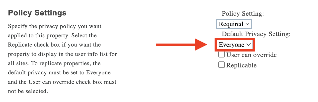 set policy settings