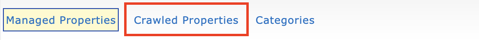 Crawled Properties tab