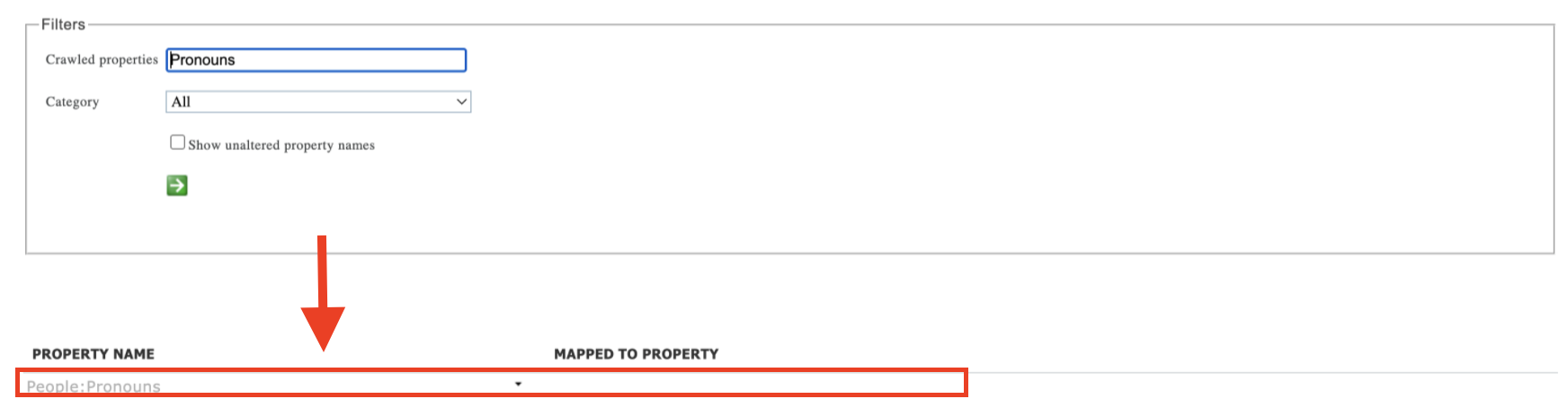 find custom property