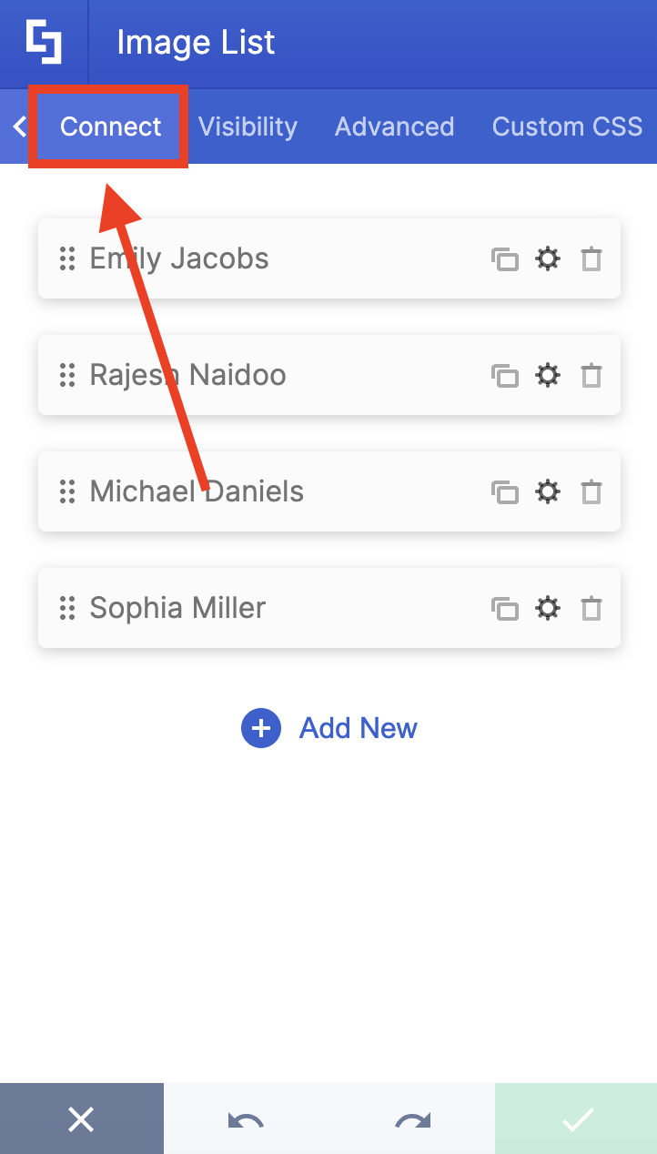 connect tab