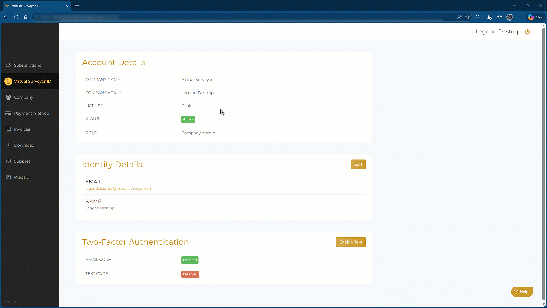 Setting up SMS/text through the My Virtual Surveyor portal.