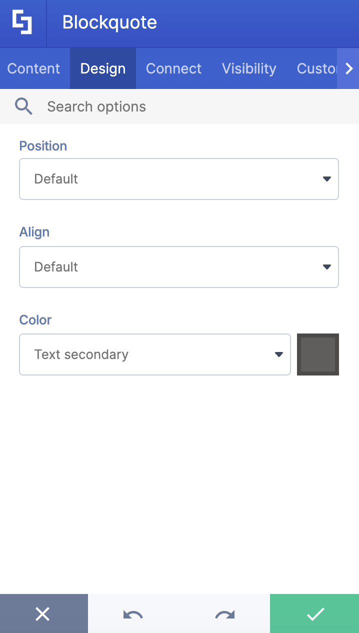 design tab in blockquote