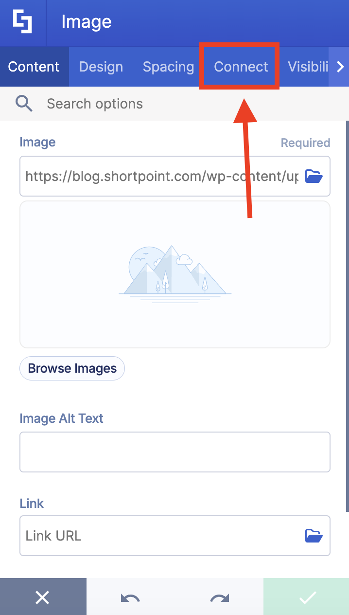 Connect tab