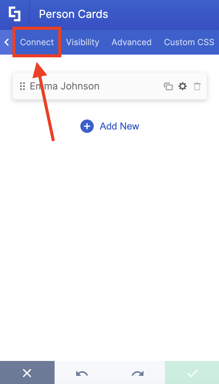 Connect tab