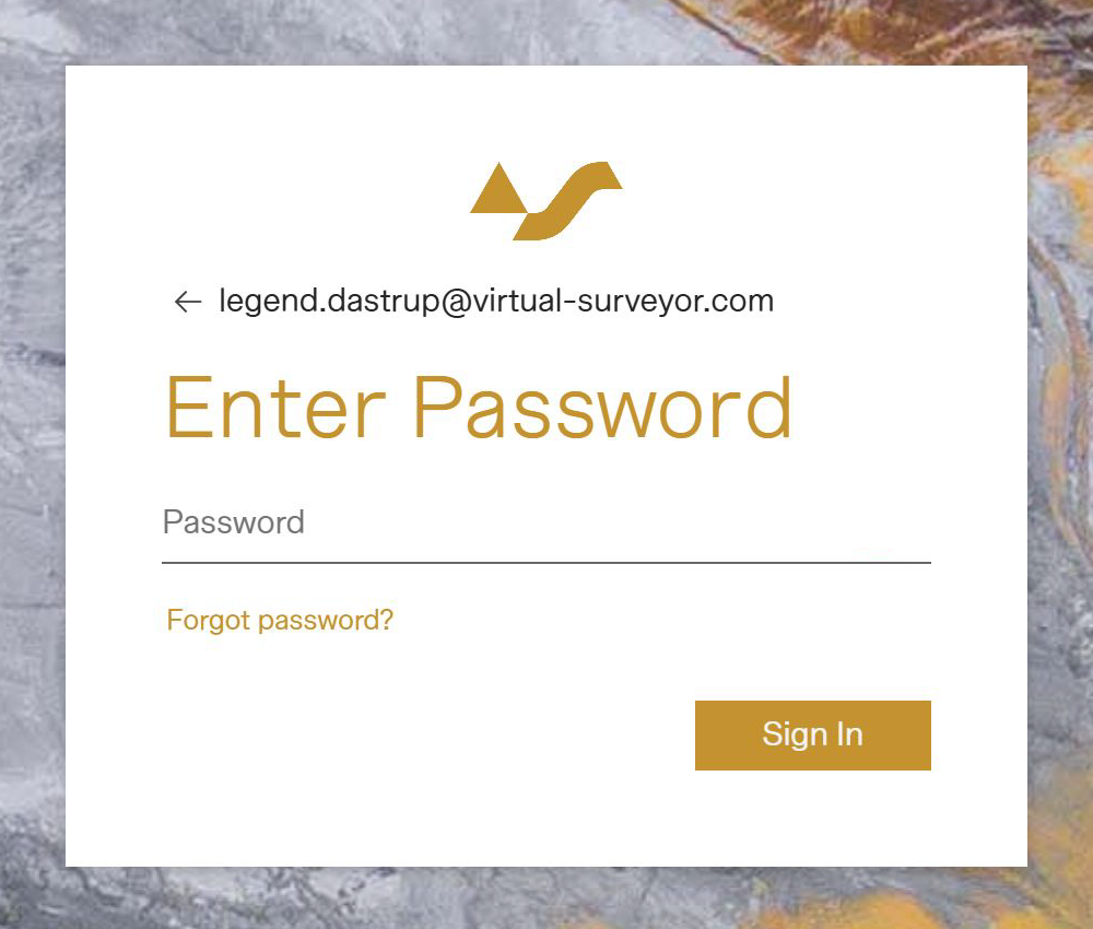 Enter/forgot password screen.