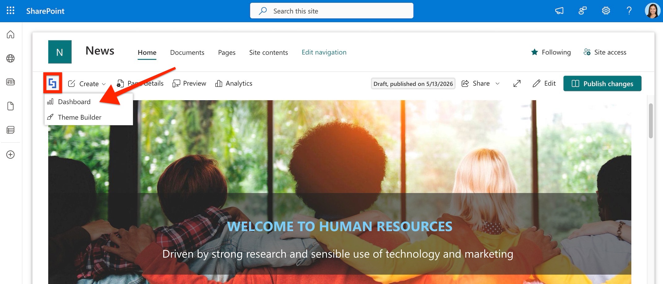 Open the ShortPoint Dashboard