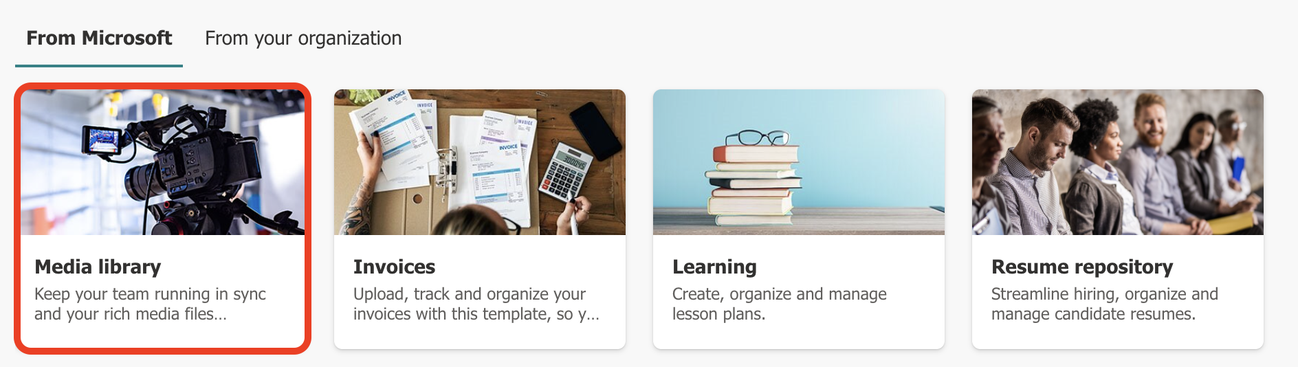 Media Library template