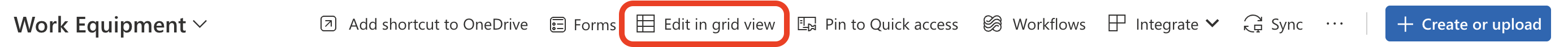 Edit in grid view