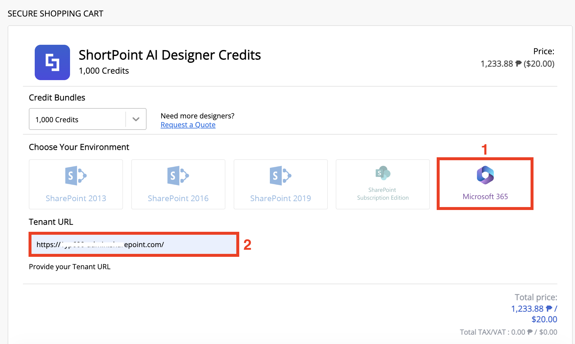 SharePoint environment and Tenant URl