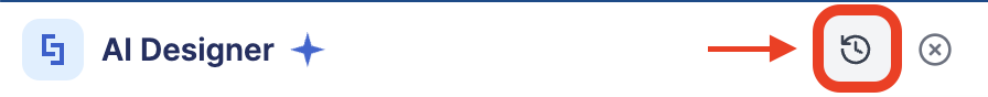 Clicking the version history icon on the panel