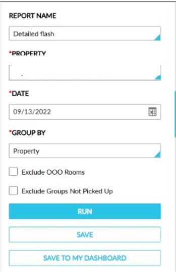 Figure 2: Detailed Flash report configuration (default settings)
Figure 2: Detailed Flash report configuration (default settings)