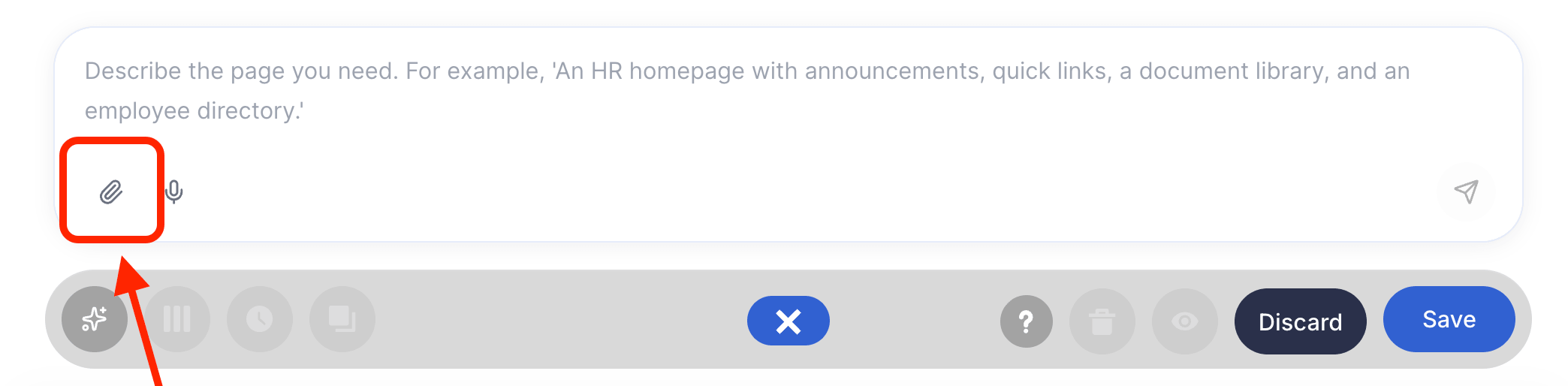 Uploading visual inspiration mockups or wireframes directly to the AI layout interface