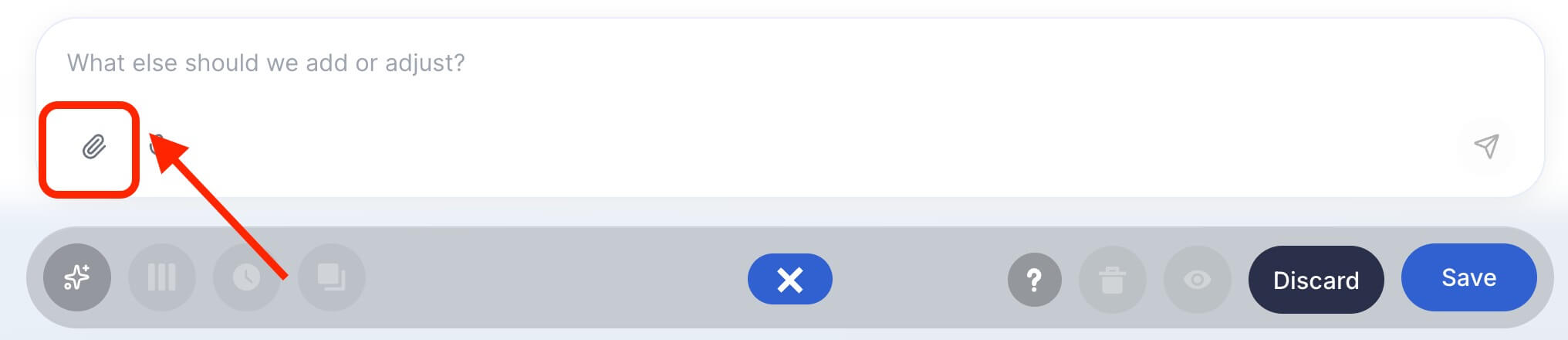 Attach image icon in the AI Designer prompt input where reference images are uploaded