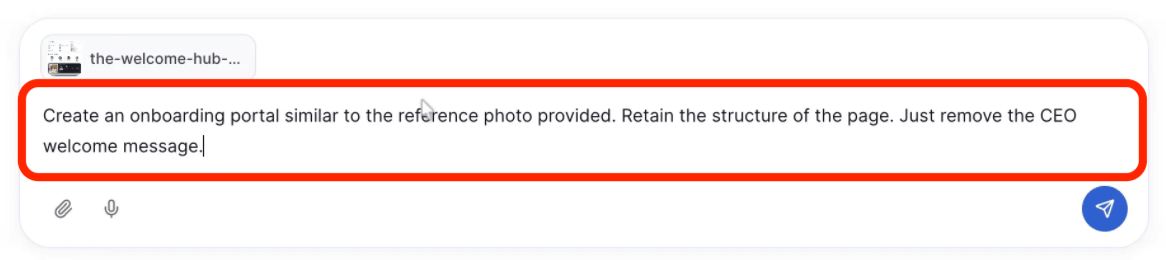 Text box for adding instructions alongside the reference image
