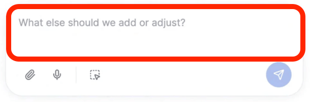 Describing modifications in the adjustment text box to refine the chosen layout