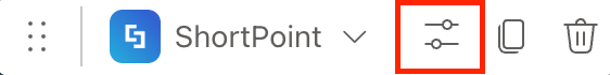 Clicking the edit web part icon to access options for paste from clipboard