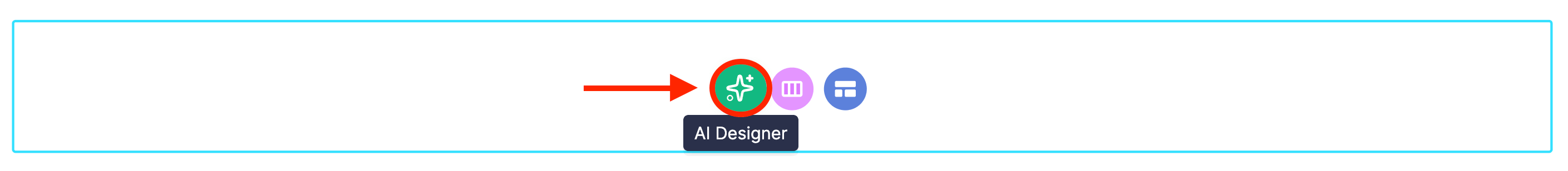 Selecting the AI Designer button inside Page Builder to enable paste from clipboard