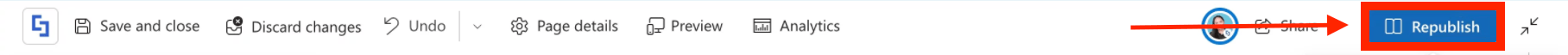 Publishing the completed SharePoint page built with ShortPoint AI Designer