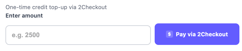 Buying AI credits using 2Checkout