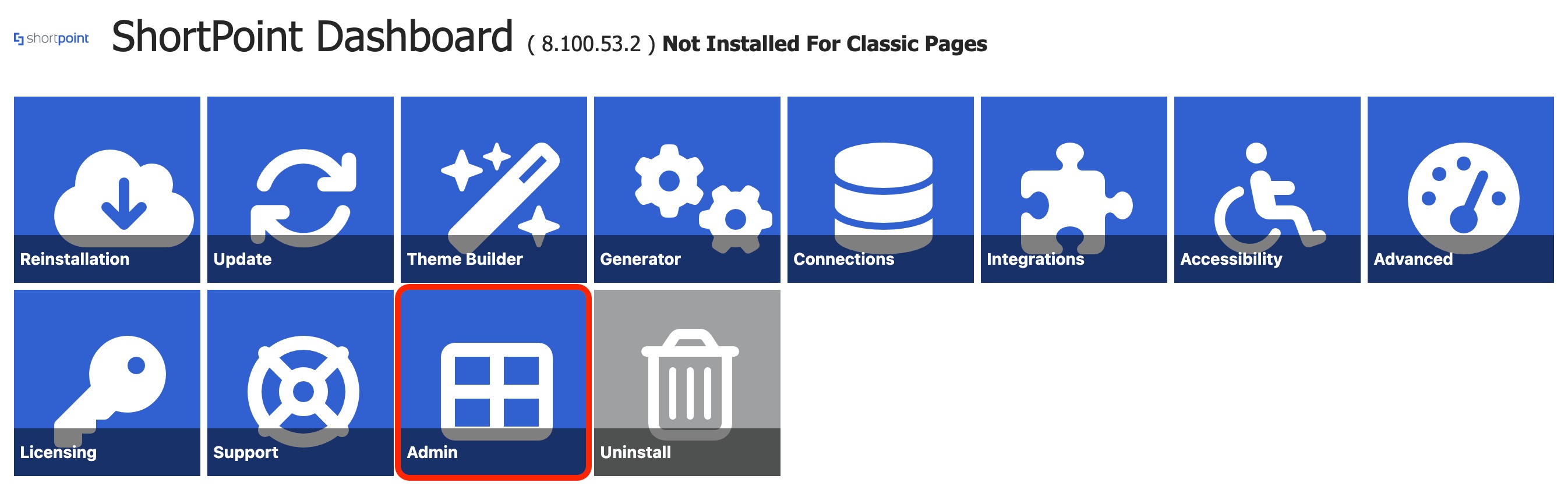 Navigating to the Admin tab inside the central dashboard to manage team features