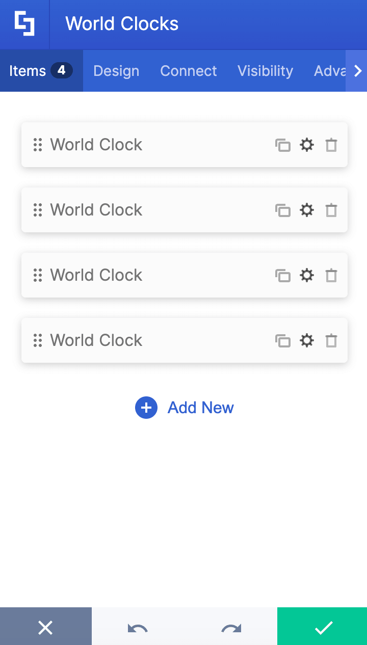 Showcasing Items tab interface in settings window