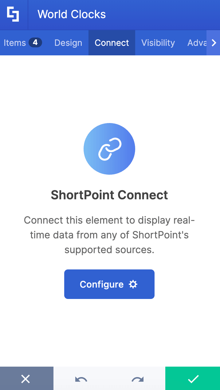 Showcasing connect tab interface in settings window