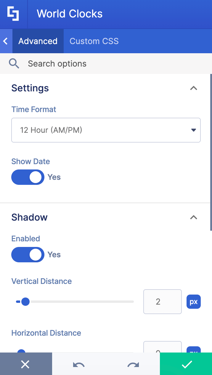 Showcasing Advanced tab interface in settings window