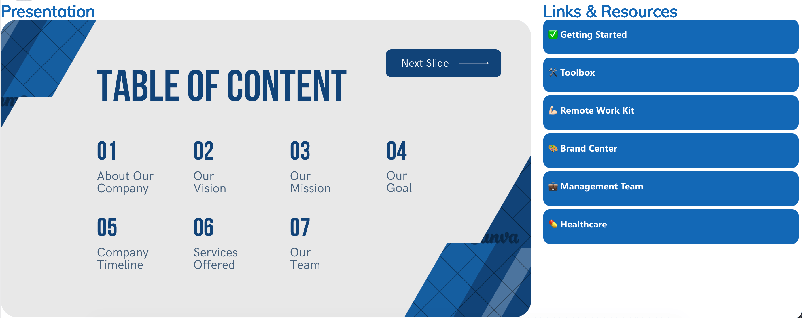 Showcasing Canva presentation in SharePoint site using Canva Design Element
