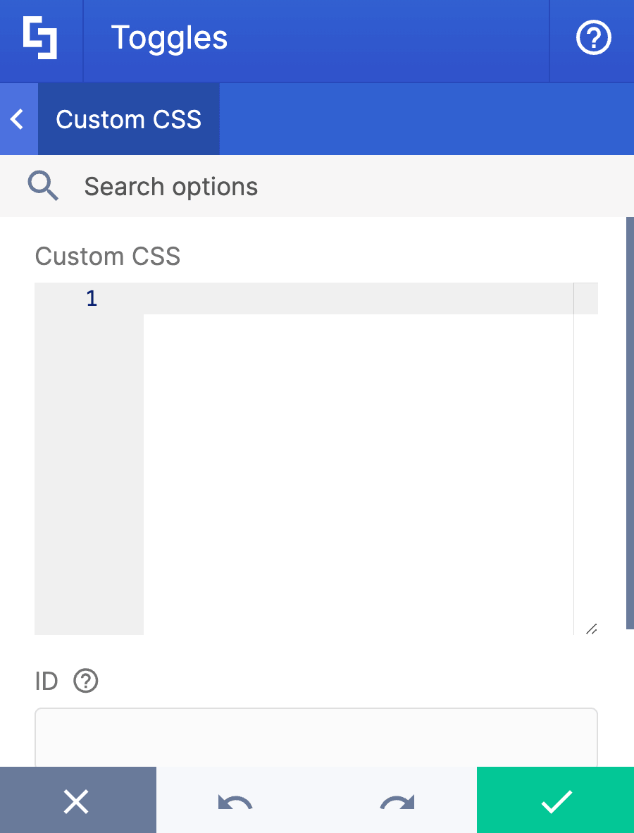 Adding advanced layout script adjustments using the dedicated Custom CSS code field