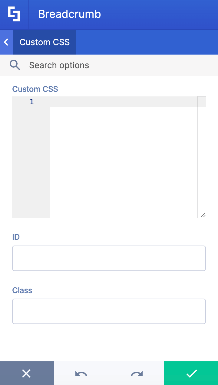 Adding custom CSS codes to make more design changes for the breadcrumb