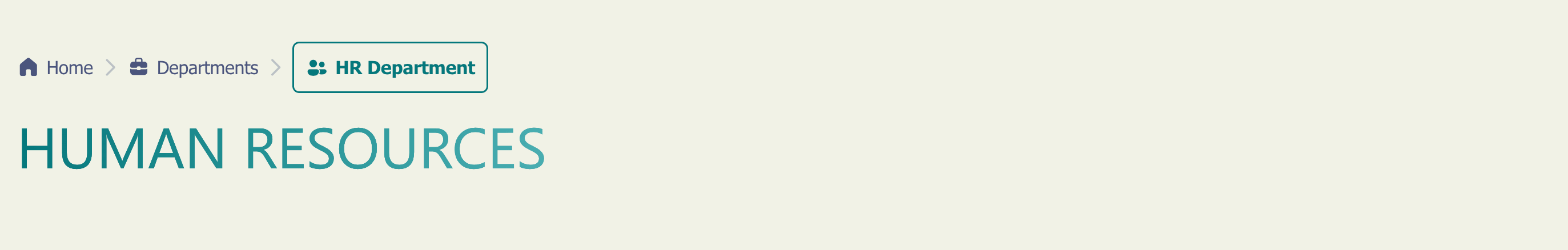 Showcasing an outline pill design for the breadcrumb navigation