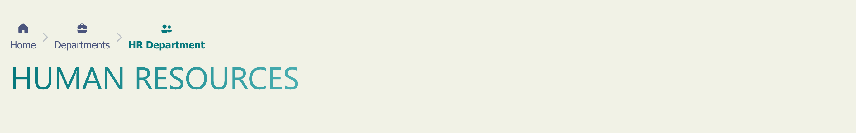 Showing a vertical stack layout for the breadcrumb navigation