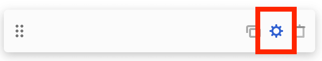 Clicking the cogwheel icon to modify item details in the Content tab