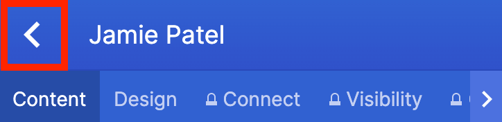 Selecting the back arrow icon to return to the main item list
