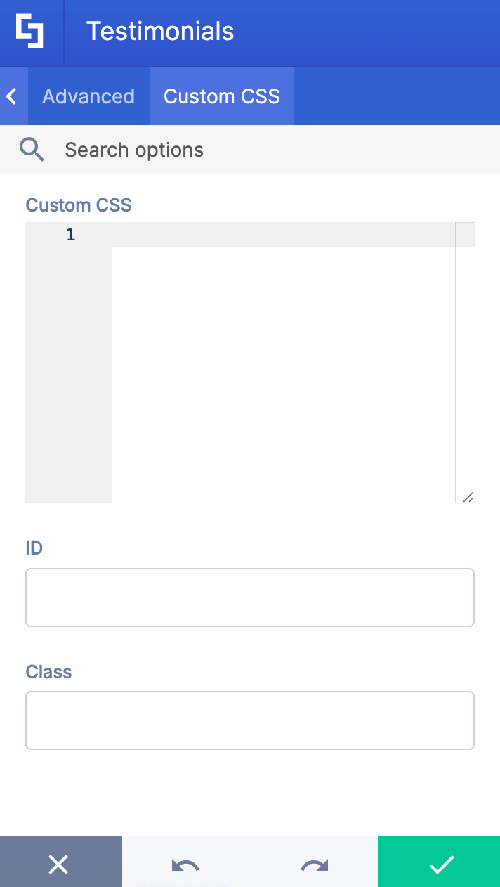 Add custom css to the testimonials for advanced users