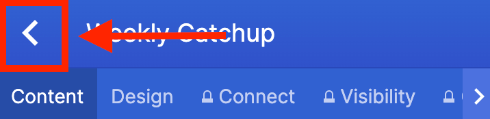 Clicking the back arrow navigation icon after filling out individual calendar event content details