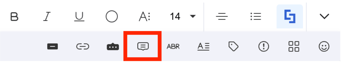 Clicking the Show popover icon from the inline text formatting menu