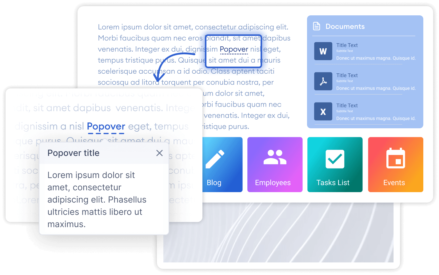 Preview of the Popover Design Element in a SharePoint page