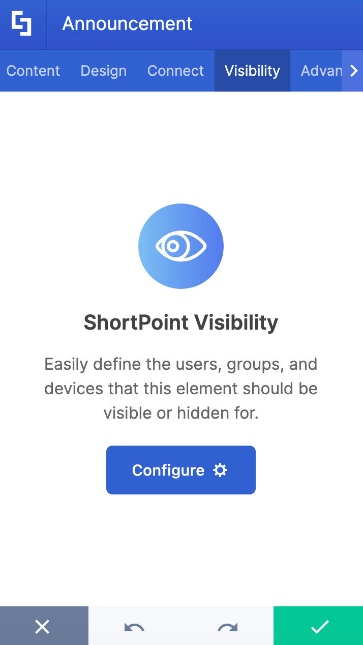 Configuring access management controls to filter visibility parameters