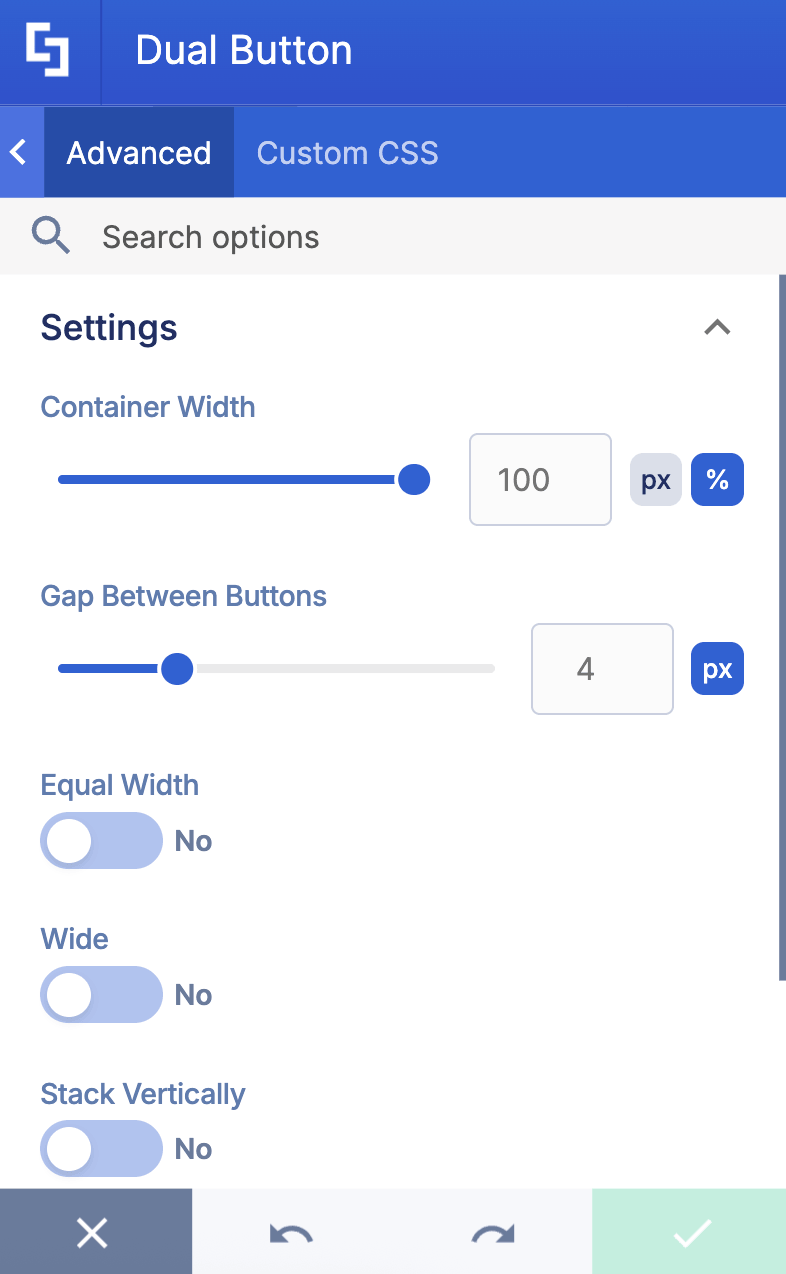 See more advanced configurations for the dual button