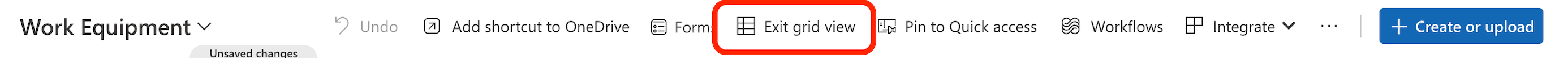 Selecting the Exit Grid View option to save column details in the image library