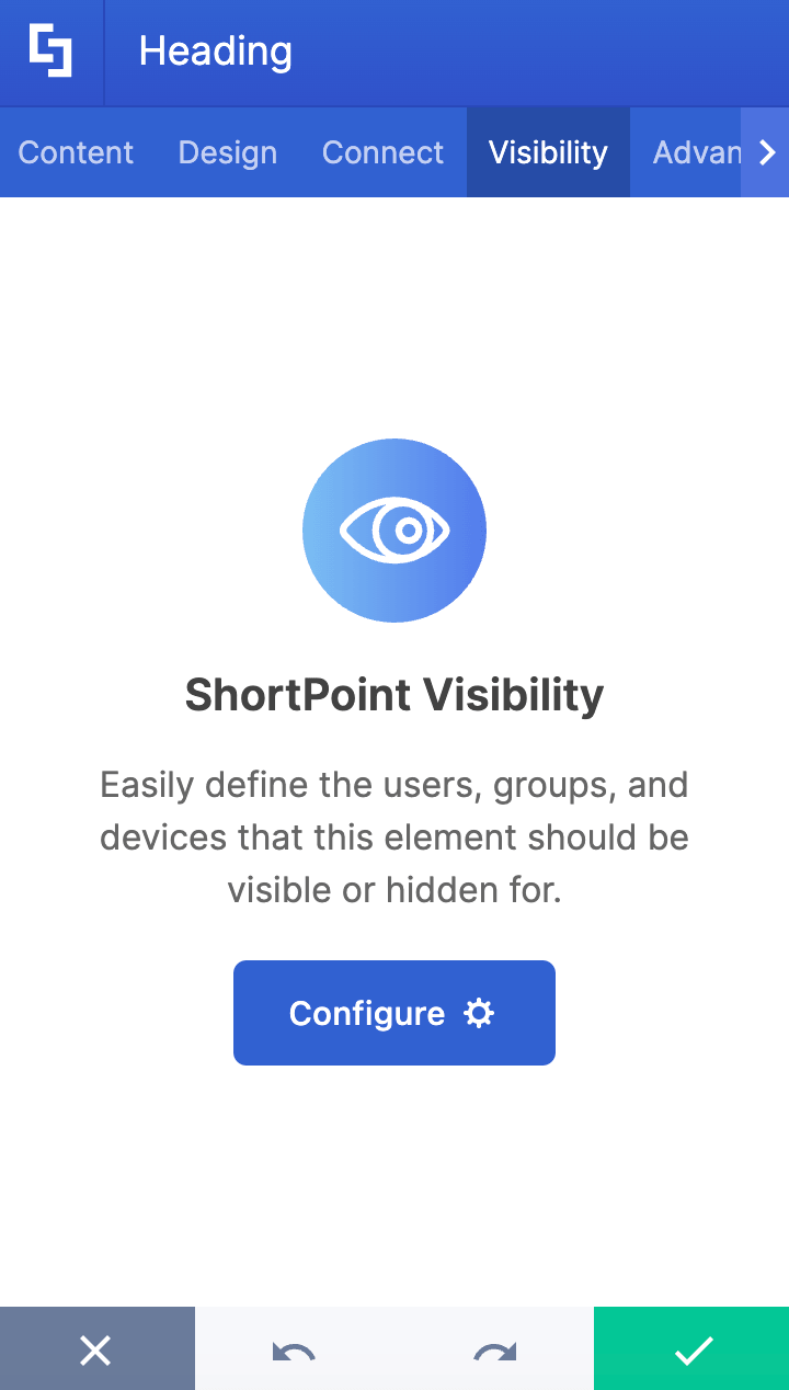 Managing responsive design visibility options across varied target devices and audiences