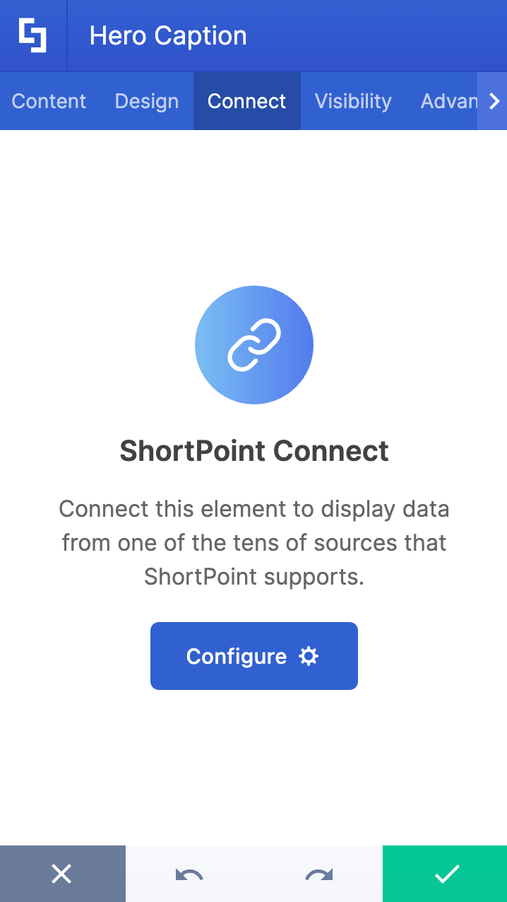 Establishing a connection to external or SharePoint sources via the Connect tab interface