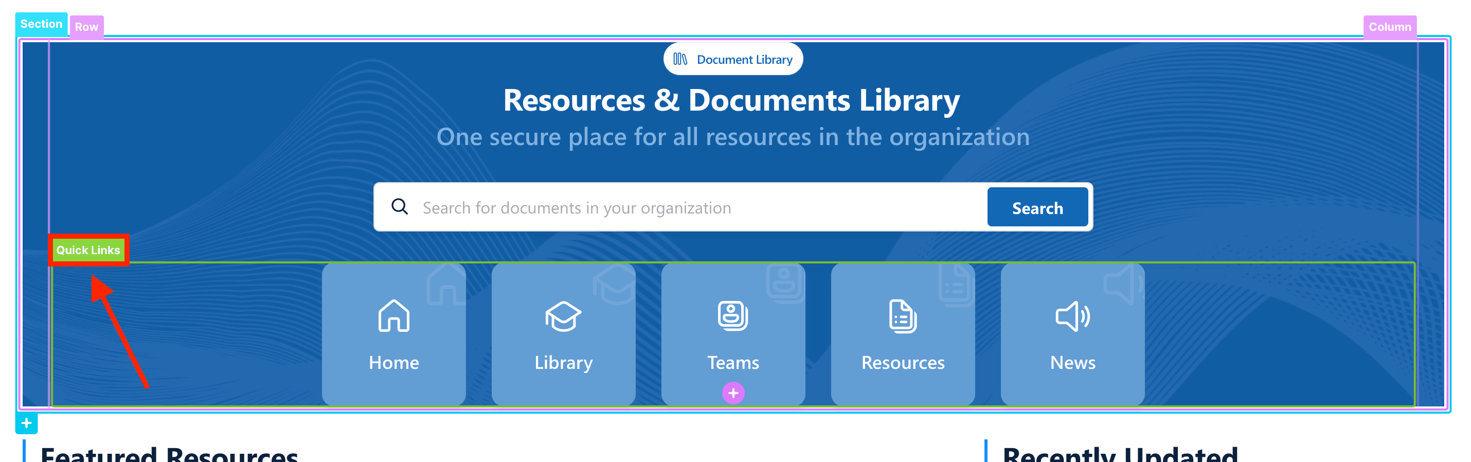 Clicking the Quick Links EasyPass tag in ShortPoint Designer to start retrieving a Site ID