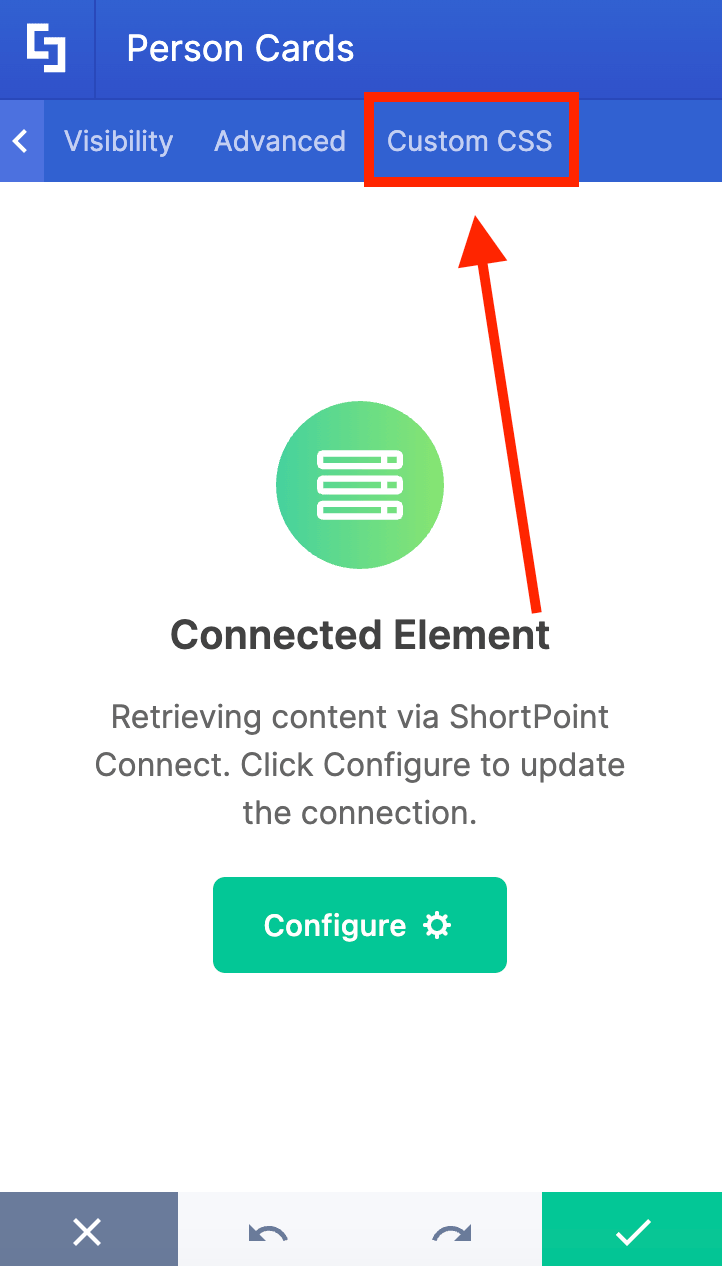 Selecting the Custom CSS tab to add stylistic flair to entries