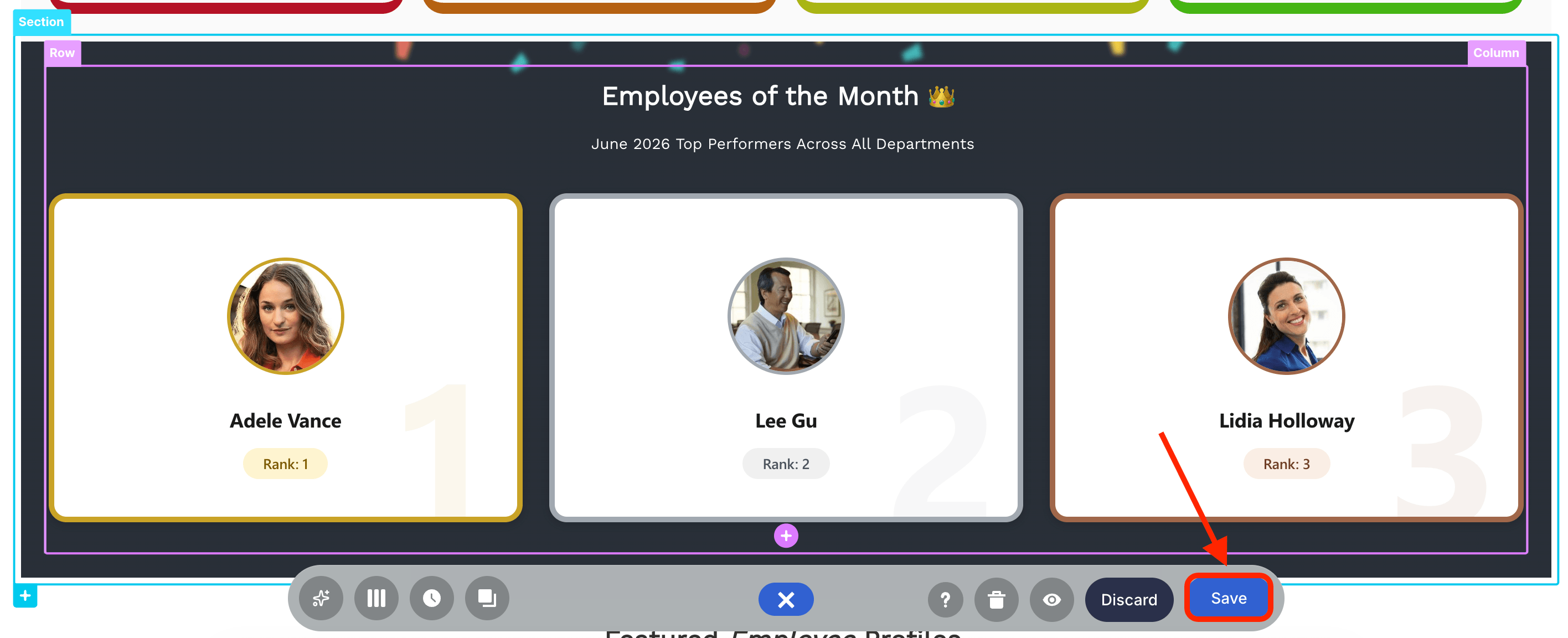 Saving layout changes within the ShortPoint editor to preserve the worker recognition layout