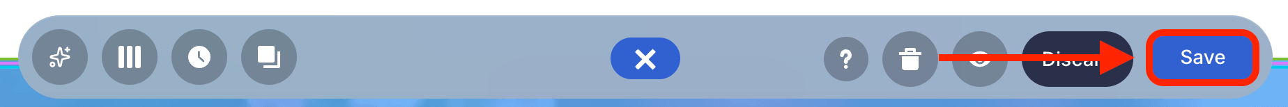 Saving configurations to apply all the changes done