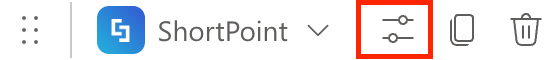 Selecting the Edit properties icon on the active ShortPoint web part container
